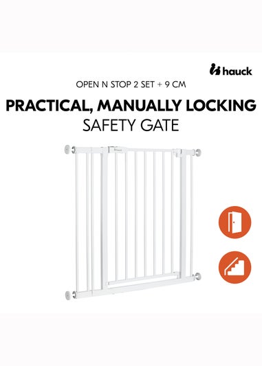 Hauck White Open N Stop​ 2 Set & 9cm Extension Bed Rails