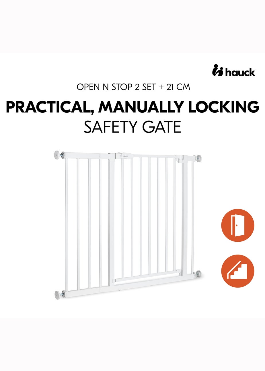 Hauck White Open N Stop​ 2 Set & 21cm Extension Bed Rail