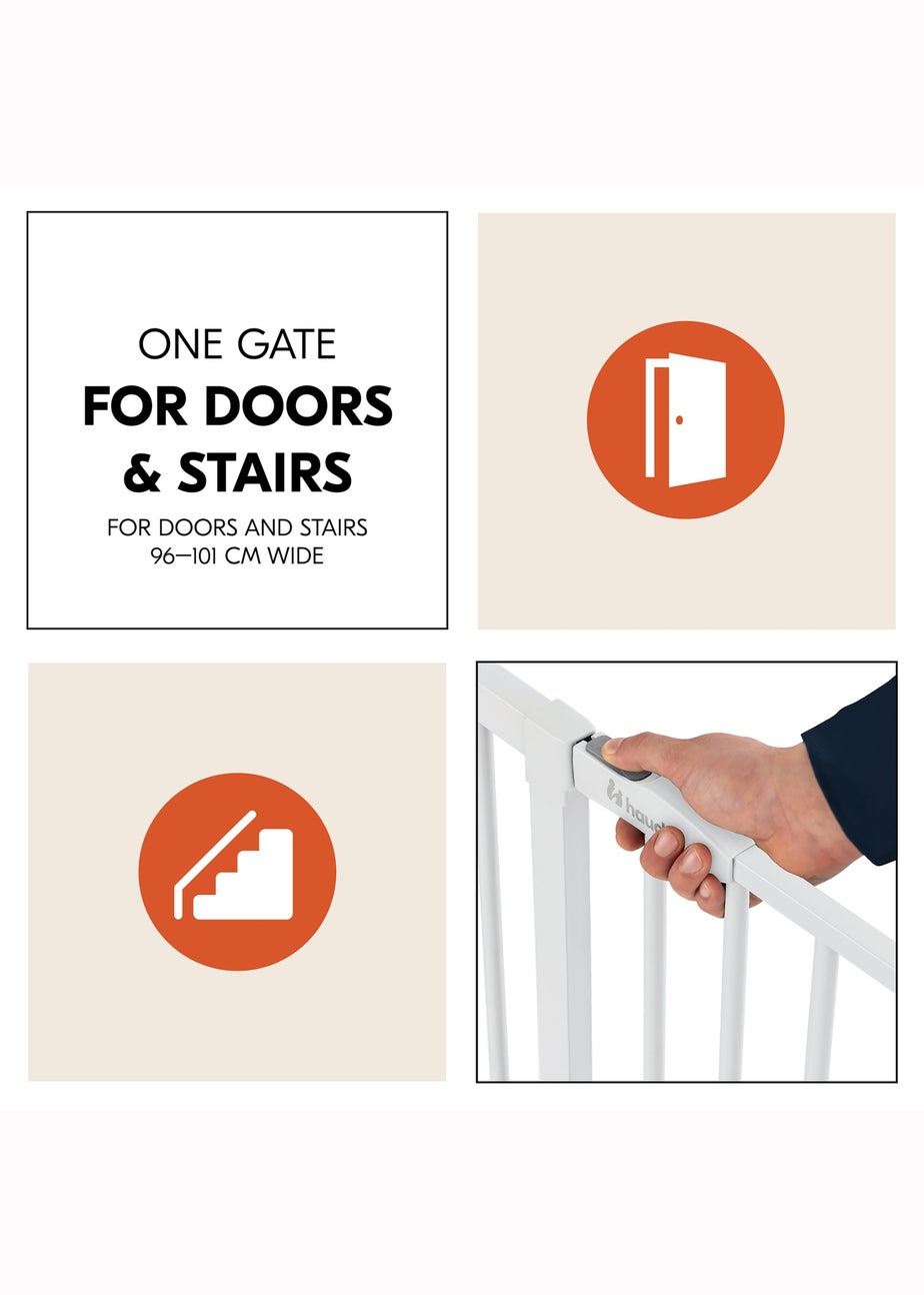 Hauck White Open N Stop​ 2 Set & 21cm Extension Bed Rail