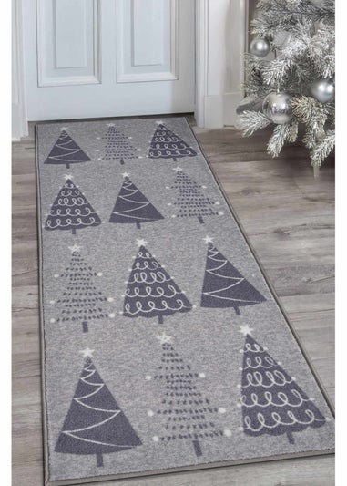Homemaker Grey Christmas Trees Runner