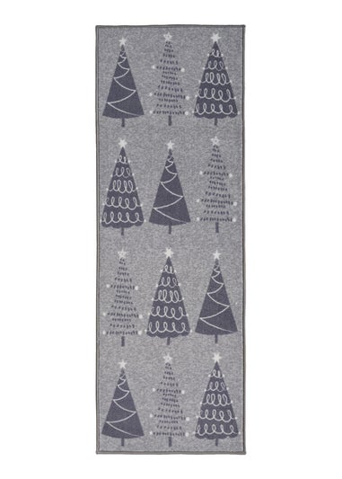 Homemaker Grey Christmas Trees Runner
