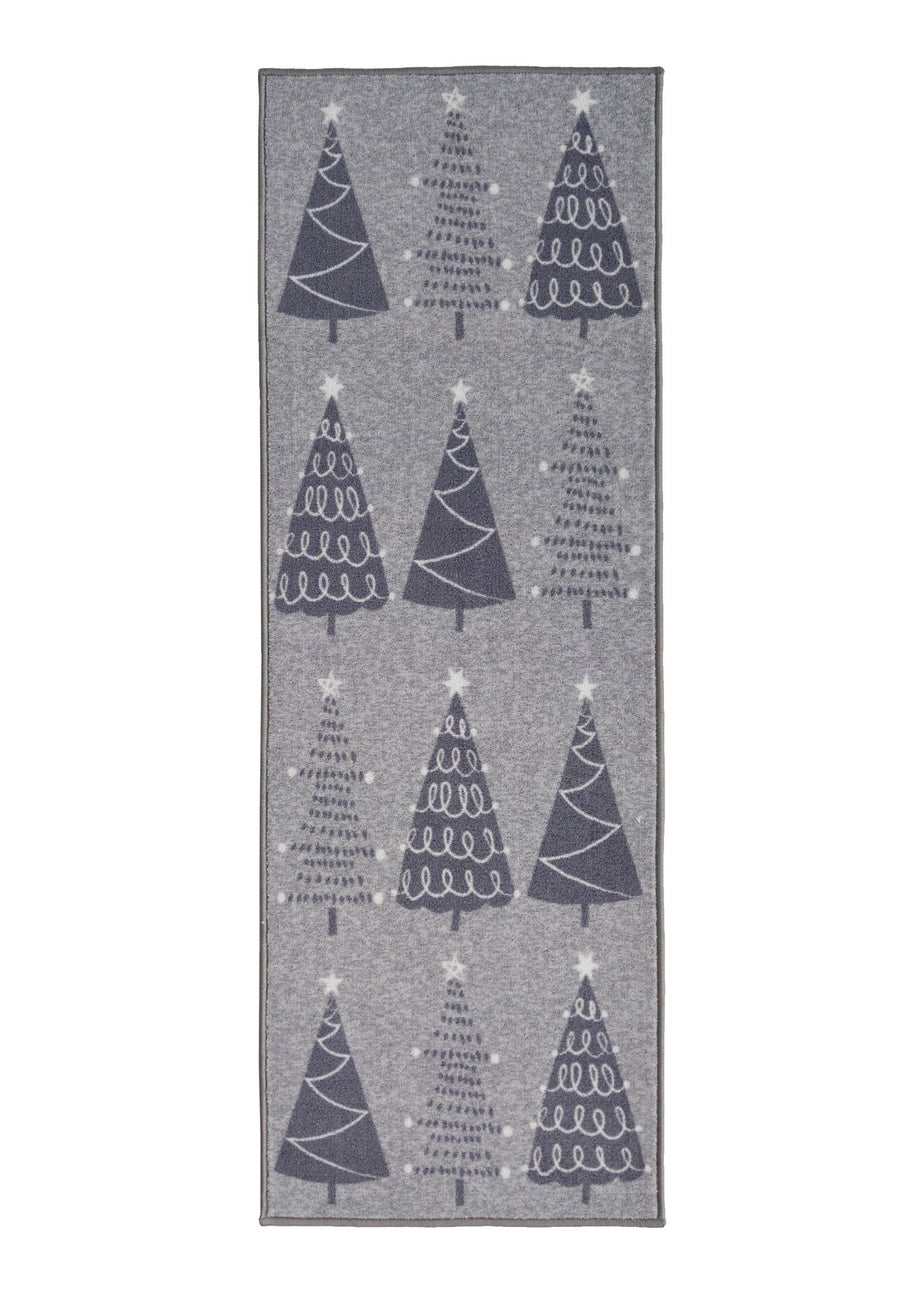 Homemaker Grey Christmas Trees Runner