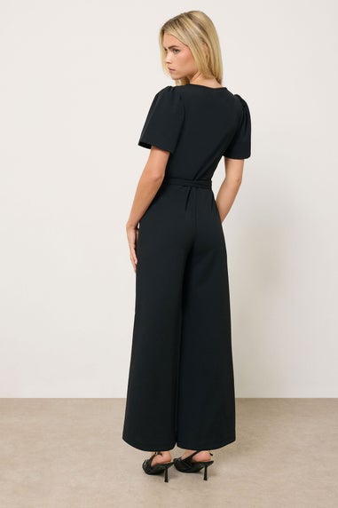M&Co Petite Black Cropped Jumpsuit