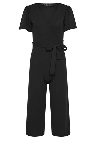 M&Co Petite Black Cropped Jumpsuit