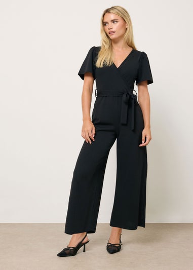M&Co Petite Black Cropped Jumpsuit