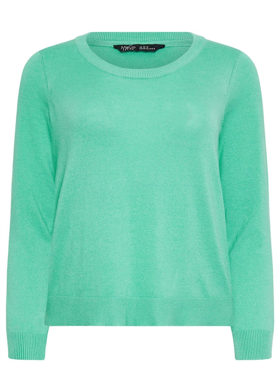 M&Co Petite Mint Green Crew Neck Jumper