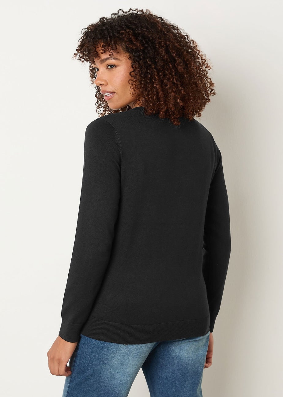 M&Co Black Lace Detail Crew Neck Jumper