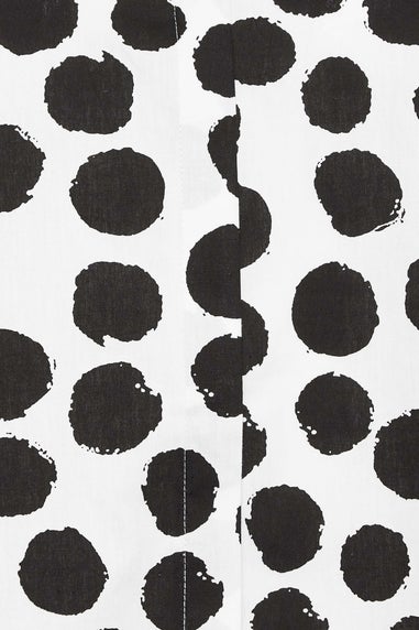 M&Co White Polka Dot Puff Sleeve Shirt