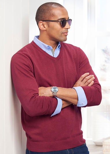 Cotton Traders Sienna Cotton V-Neck Jumper