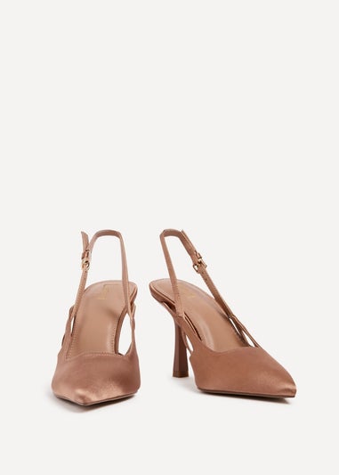 Linzi Rhea Mocha Mousse Sling Back Court Heels