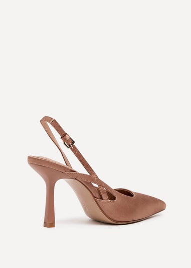 Linzi Rhea Mocha Mousse Sling Back Court Heels