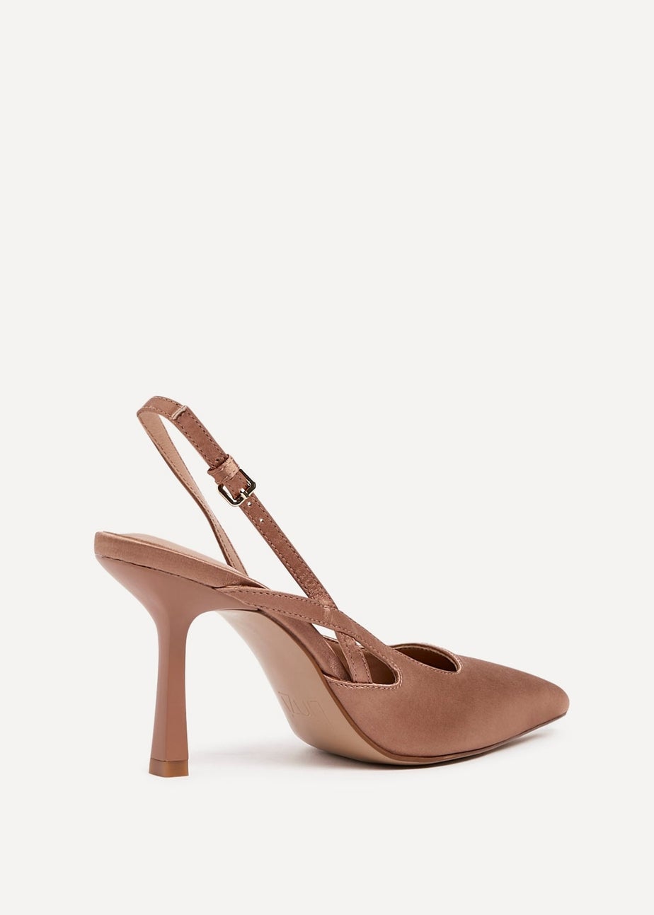 Linzi Rhea Mocha Mousse Sling Back Court Heels