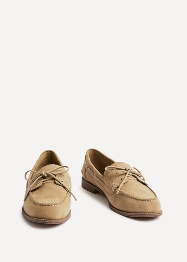 Linzi Vanish Beige Faux Suede Slip On Loafer