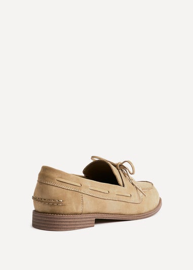 Linzi Vanish Beige Faux Suede Slip On Loafer
