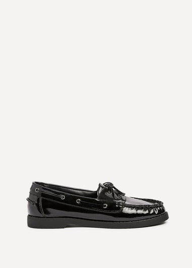 Linzi Frame Black High Shine Slip On Loafer