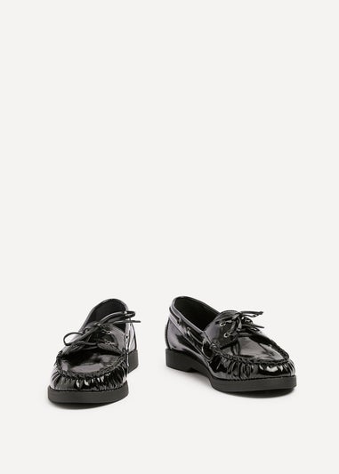 Linzi Frame Black High Shine Slip On Loafer