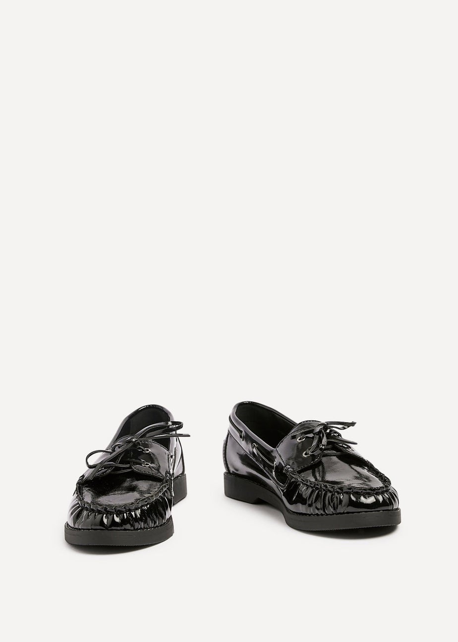 Linzi Frame Black High Shine Slip On Loafer