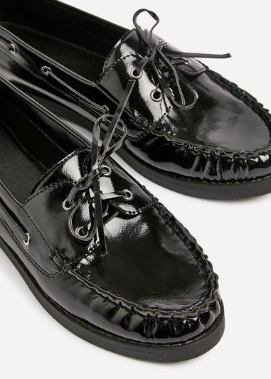 Linzi Frame Black High Shine Slip On Loafer