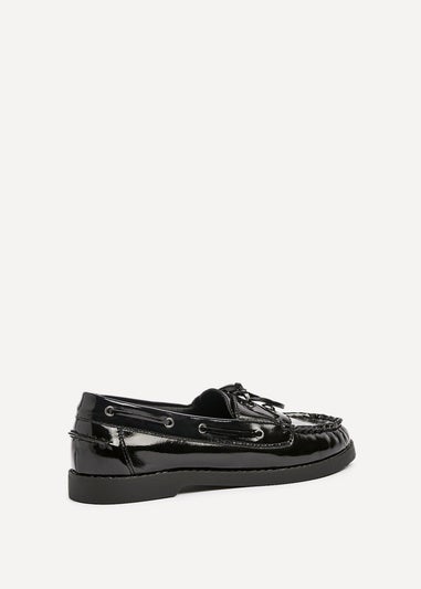 Linzi Frame Black High Shine Slip On Loafer