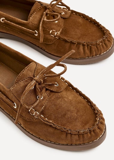 Linzi Frame Tan Faux Suede Slip On Loafer