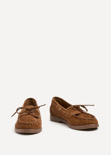 Linzi Frame Tan Faux Suede Slip On Loafer