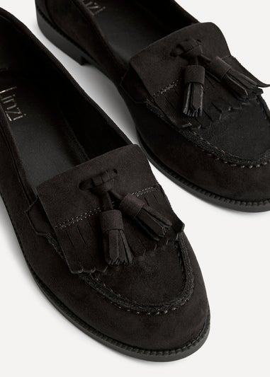 Linzi Rosemary Brown Faux Suede Classic Slip On Loafer