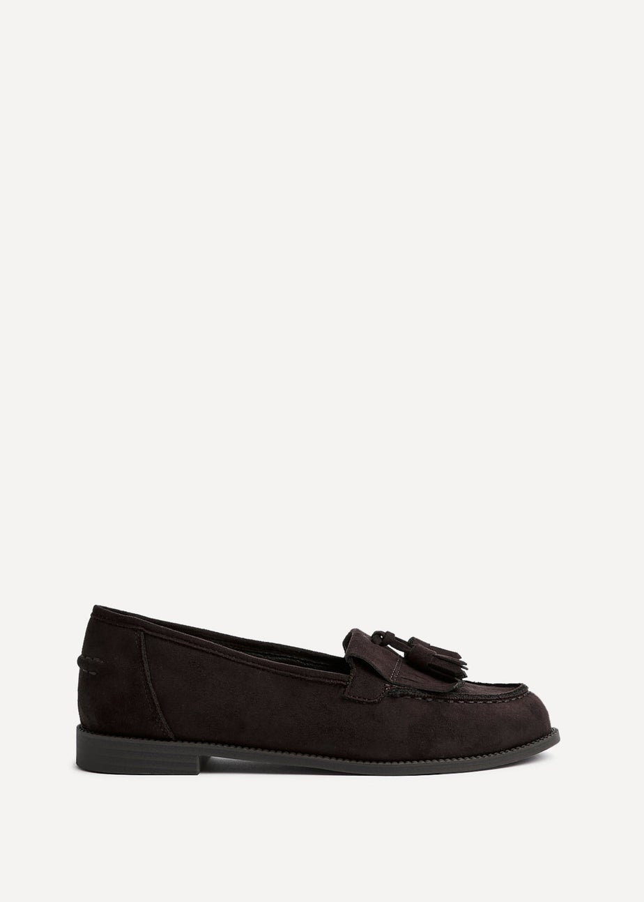 Linzi Rosemary Brown Faux Suede Classic Slip On Loafer
