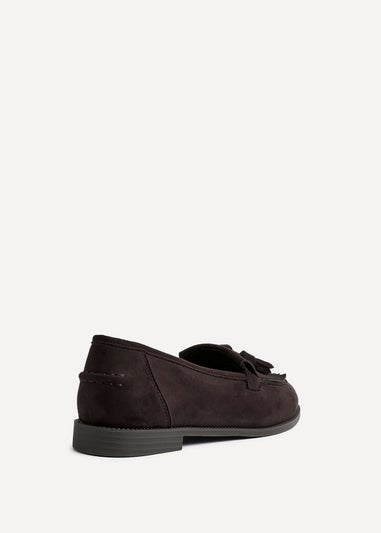 Linzi Rosemary Brown Faux Suede Classic Slip On Loafer