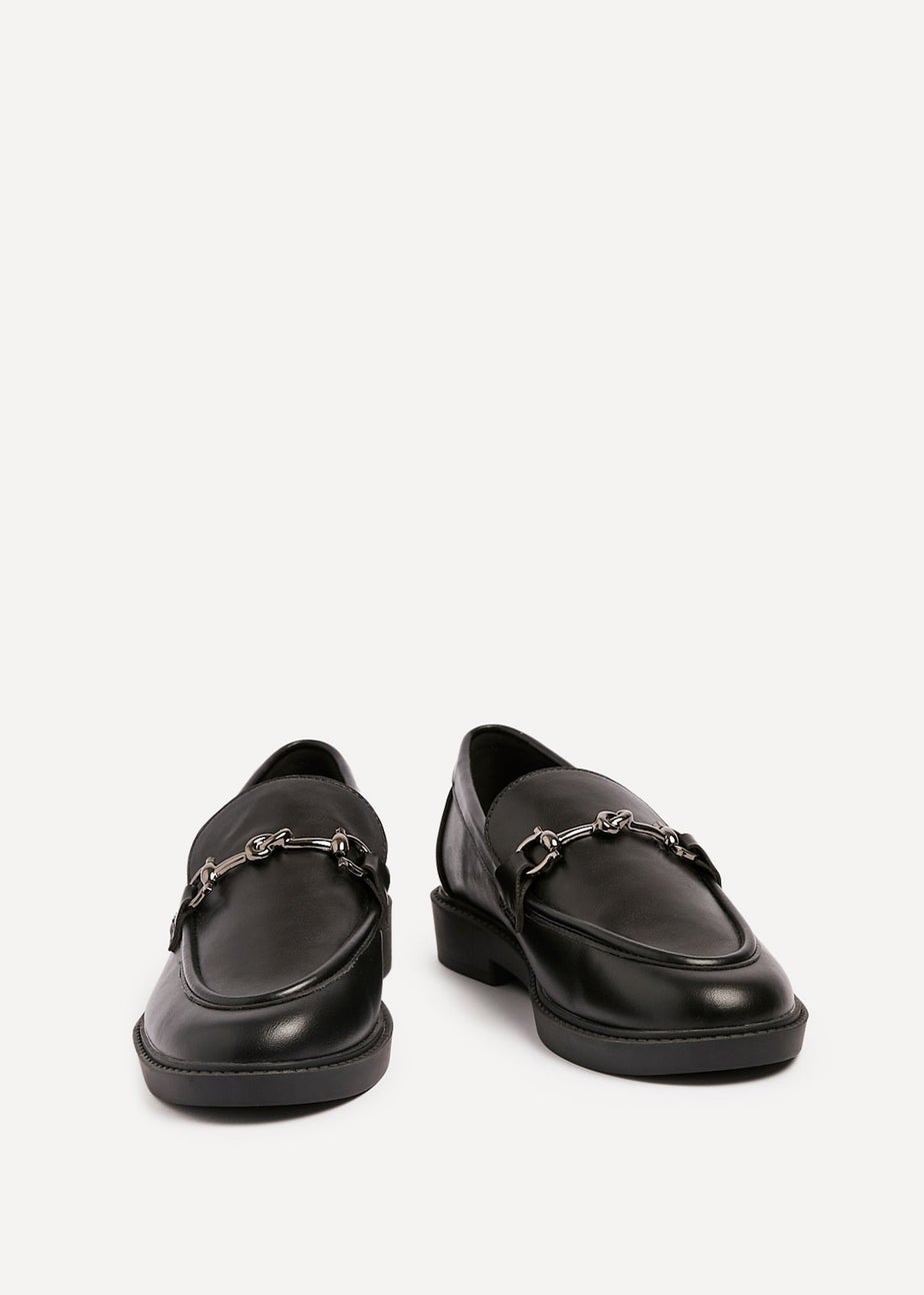 Linzi Elite Black Faux Leather Loafer