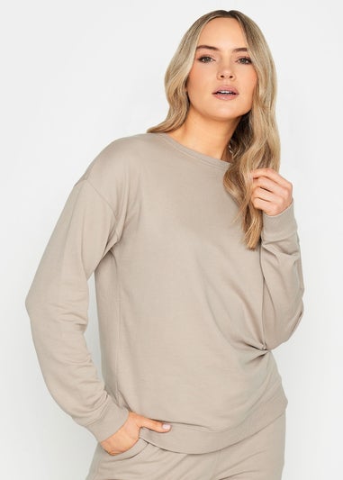 Long Tall Sally Stone Brown Crew Neck Sweatshirt
