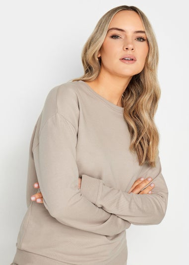 Long Tall Sally Stone Brown Crew Neck Sweatshirt