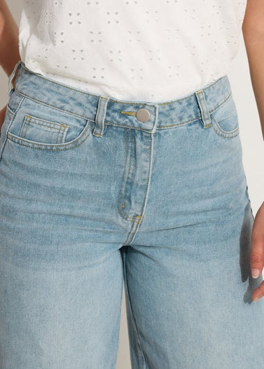 Long Tall Sally Blue Light Wash Wide Leg Palazzo Jeans