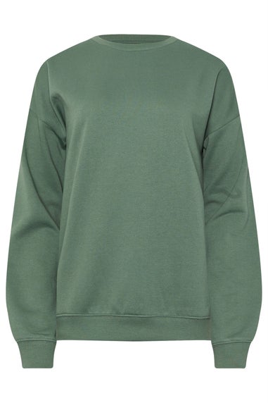 Long Tall Sally Khaki Green Crew Neck Sweatshirt