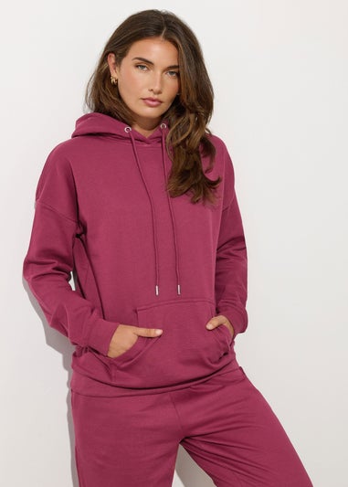 Long Tall Sally Dark Pink Drawstring Hoodie