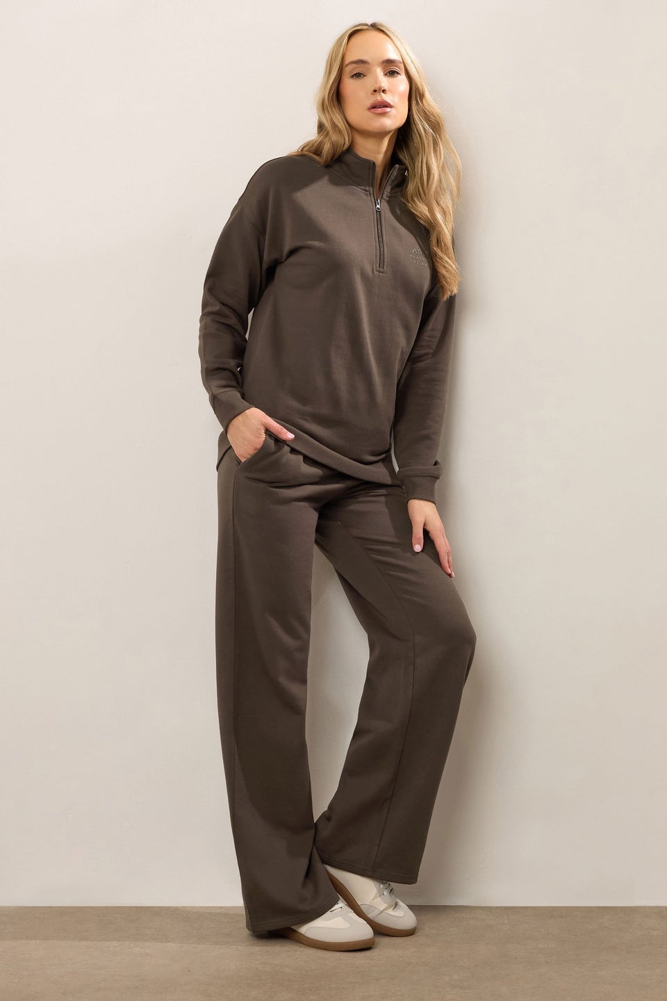 Long Tall Sally Chocolate Brown Wide Leg Joggers