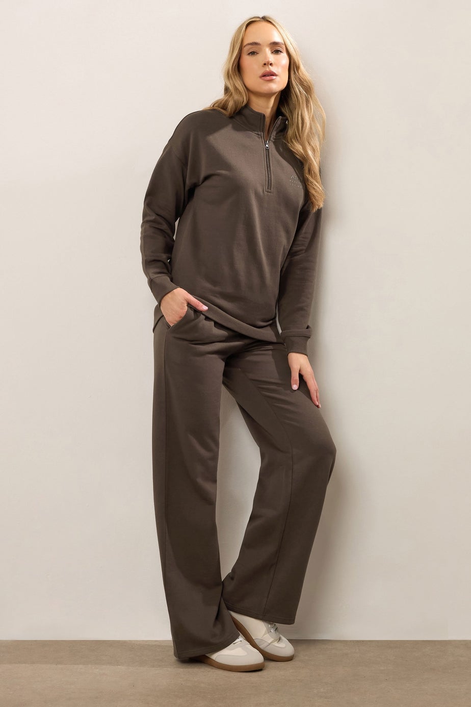 Long Tall Sally Chocolate Brown Wide Leg Joggers