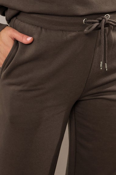 Long Tall Sally Chocolate Brown Wide Leg Joggers