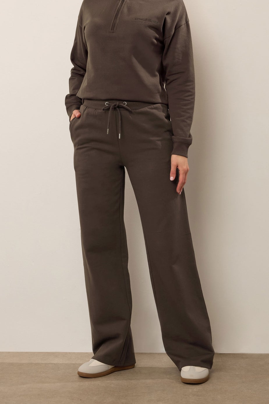 Long Tall Sally Chocolate Brown Wide Leg Joggers
