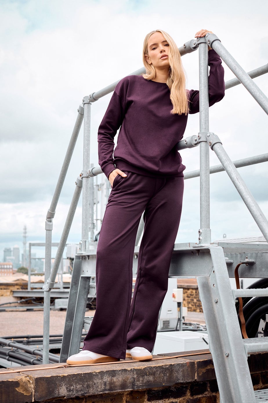 Long Tall Sally Purple Wide Leg Joggers