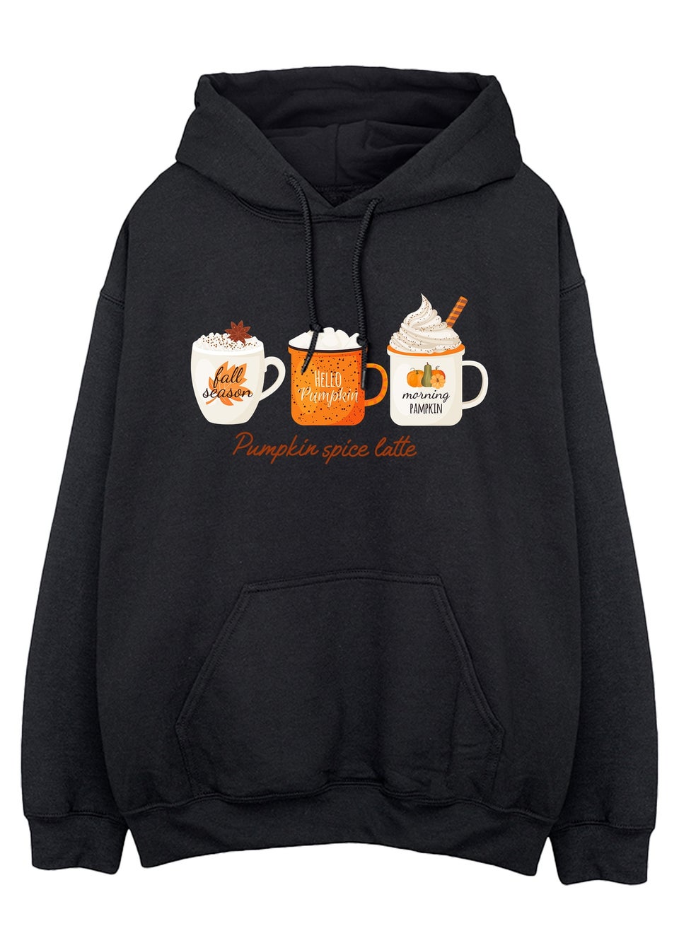Brands In Pumpkin Spice Latte Black Graphic Hoodie