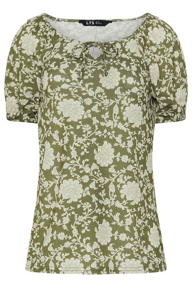 Long Tall Sally Sage Green Floral Tie Front Top