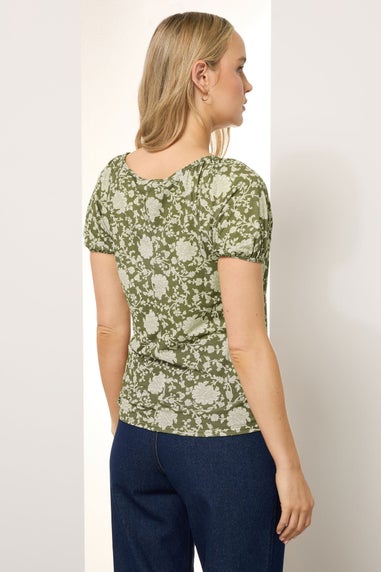 Long Tall Sally Sage Green Floral Tie Front Top