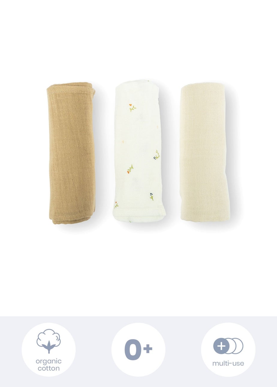 Babymoov Doomoo Cream Lovely Muslin Cloths set of 3