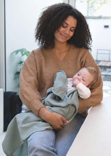 Babymoov Doomoo Green Muslin Breastfeeding Cover Mom n Play