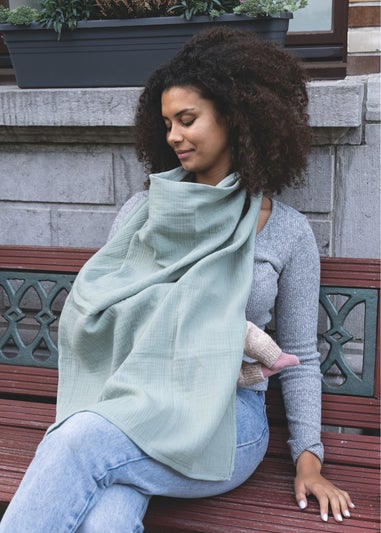 Babymoov Doomoo Green Muslin Breastfeeding Cover Mom n Play