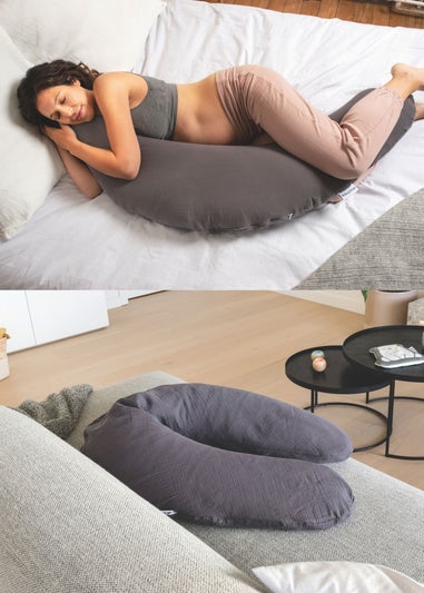 Babymoov Doomoo Grey Muslin maternity pillow Comfy Big