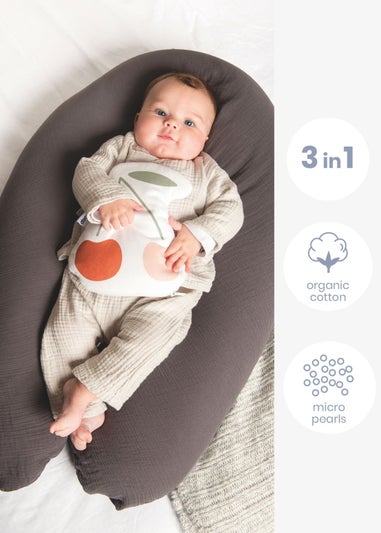 Babymoov Doomoo Grey Muslin maternity pillow Comfy Big