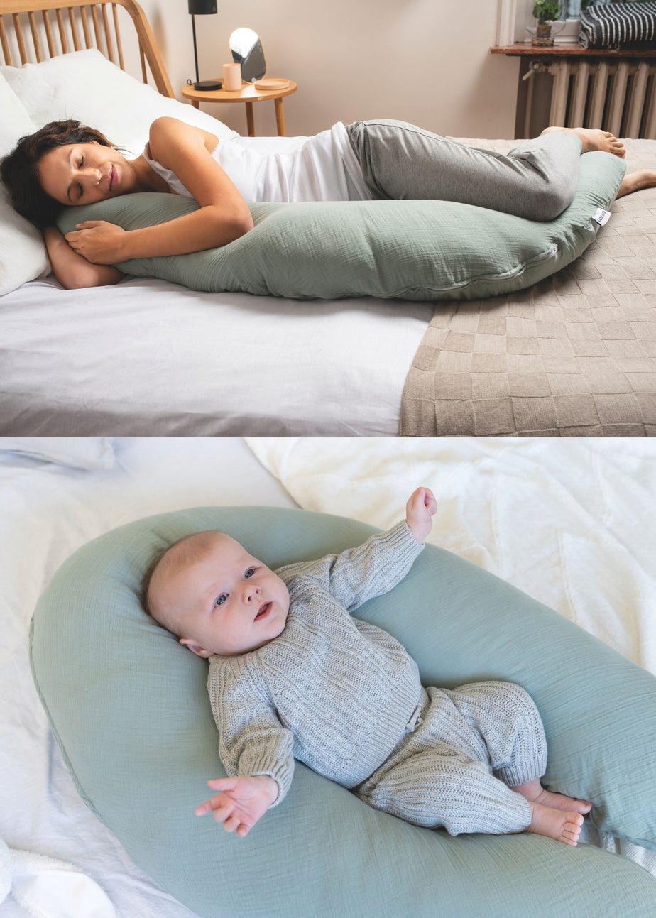 Babymoov Doomoo Green Muslin Maternity Pillow Comfy Big