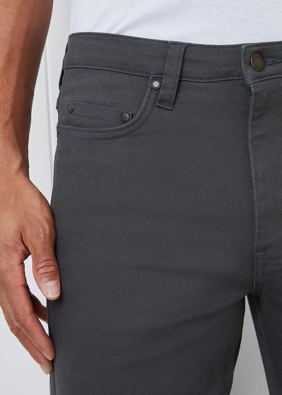 Cotton Traders Washed Charcoal Coloured Jeans