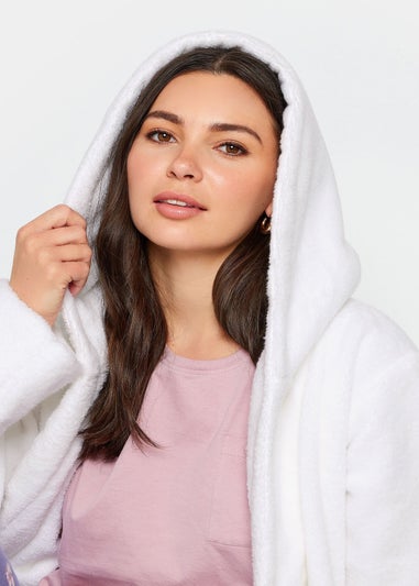 Long Tall Sally White Cotton Towelling Maxi Robe